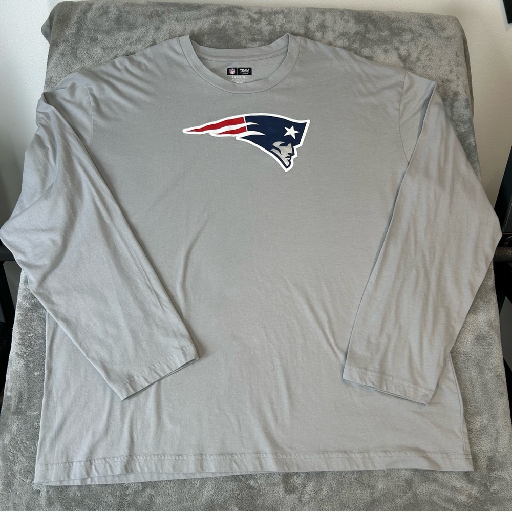New England Patriots NFL Long Sleeve Shirt Team Apparel Color Gray Size Mens 4XL